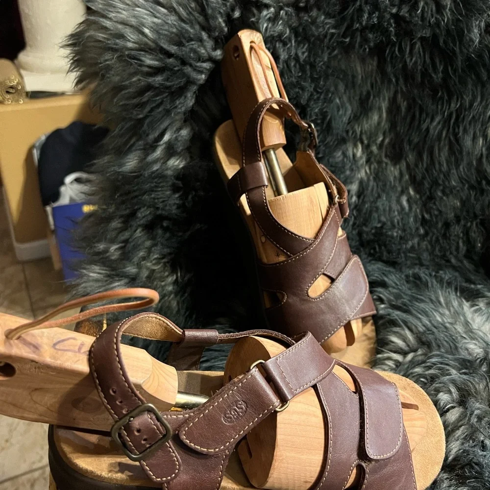 SAS Brown Leather Sandals Women’s sz11 made in USA - Picture 5 of 11